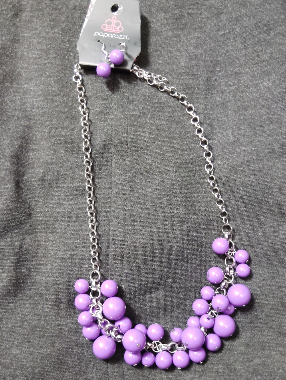 Paparazzi Sorry To Burst Your Bubble Purple Beaded Necklace
